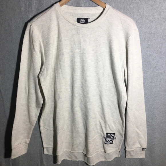 Mens NWT Ecko Unlimited Shirt Waffle Knit Thermal Casual Outdoors Grey - Picture 1 of 7